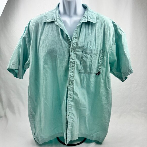 Patagonia Other - Patagonia Organic Cotton Mens Light Blue Short Sleeve Button Down Shirt Size L